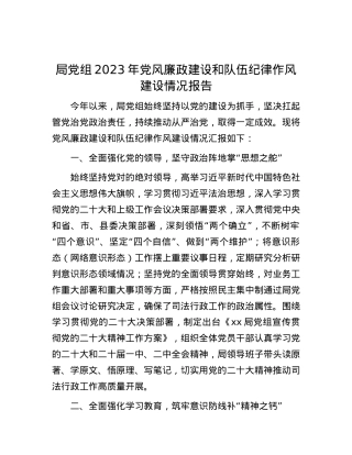 局X组2023年X风廉政建设和队伍纪律作风建设情况报告.docx
