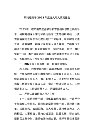 局X组关于2023年度选人用人情况报告.docx