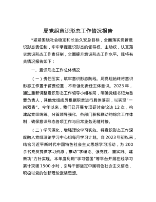 局X组意识形态工作情况报告.docx