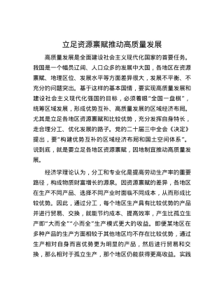立足资源禀赋推动高质量发展.docx