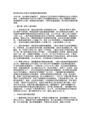团市委2024年度书记抓基层X建述职报告.docx