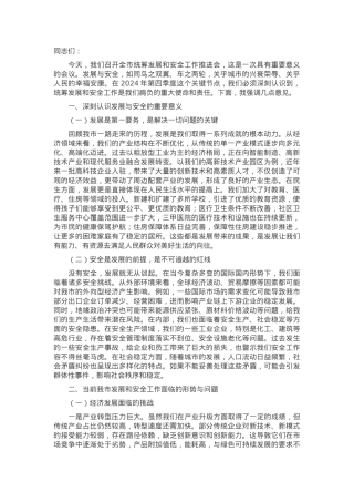 在2024年全市统筹发展和安全工作推进会上的讲话.docx