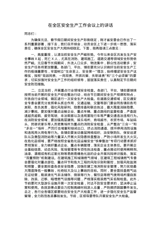 在2025年元旦、春节期间全区安全生产工作会议上的讲话.docx