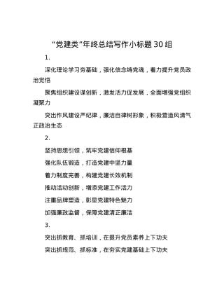 “X建类”年终总结写作小标题30组.docx