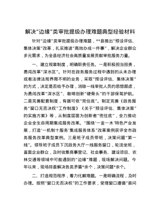 解决“边缘”类审批提级办理难题典型经验材料.docx