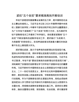 紧扣“五个自觉”要求精准高效开展培训.docx