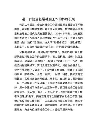 进一步健全基层社会工作的体制机制.docx