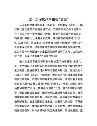 进一步深化改革重在“全面”.docx
