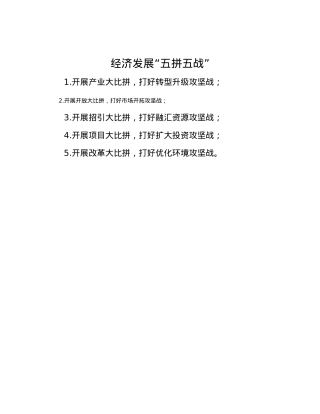 经济发展“五拼五战”.docx