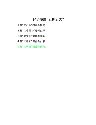 经济发展“五抓五大”.docx