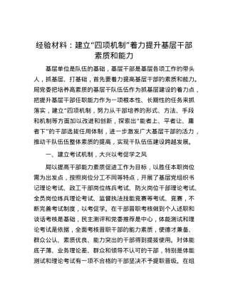 经验材料：建立“四项机制”着力提升基层干部素质和能力.docx