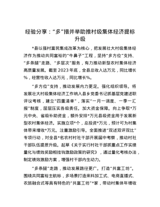 经验分享：“多”措并举助推村级集体经济提标升级.docx