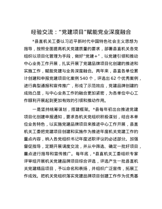 经验交流：“X建项目”赋能X业深度融合.docx