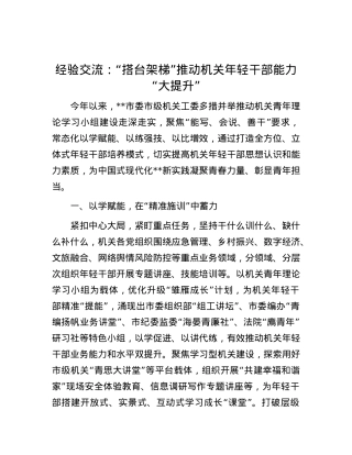经验交流：“搭台架梯” 推动机关年轻干部能力“大提升”.docx