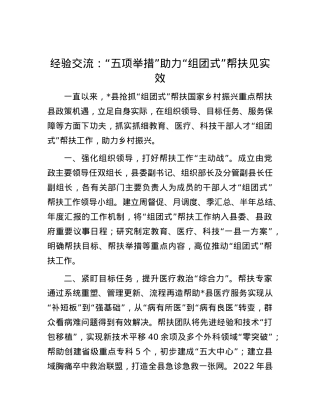 经验交流：“五项举措”助力“组团式”帮扶见实效.docx