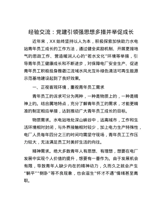 经验交流：X建引领强思想 多措并举促成长.docx