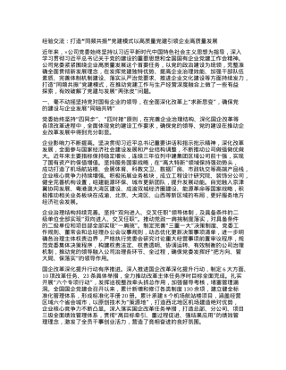 经验交流：打造“同频共振”X建模式 以高质量X建引领企业高质量发展.docx