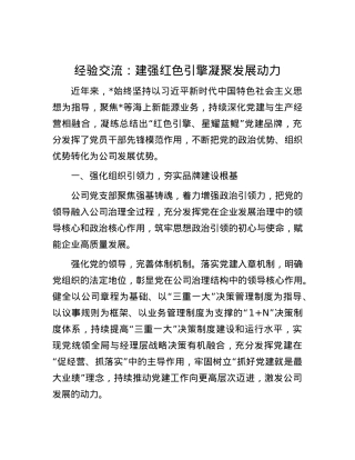 经验交流：建强红色引擎 凝聚发展动力.docx