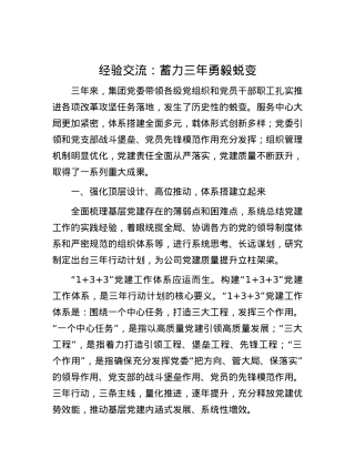 经验交流：蓄力三年 勇毅蜕变.docx