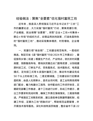 经验做法：聚焦“全要素”优化强村富民工坊.docx