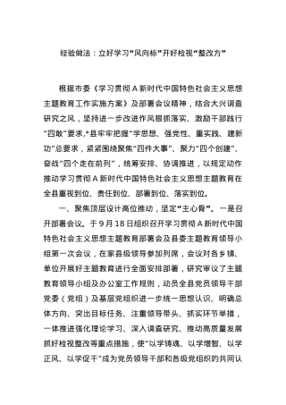 经验做法：立好学习“风向标”开好检视“整改方”.docx