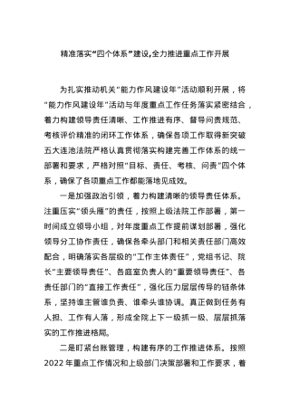 精准落实“四个体系”建设,全力推进重点工作开展.docx