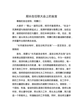 局长在任职大会上的发言.docx