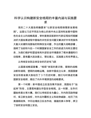 科学认识构建新安全格局的丰富内涵与实践要求.docx