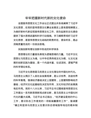 牢牢把握新时代新的文化使命.docx
