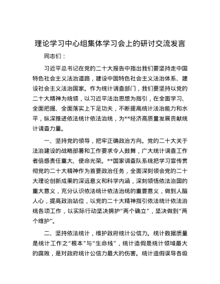 理论学习中心组集体学习会上的研讨交流发言.docx