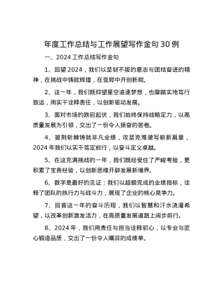 年度工作总结与工作展望写作金句30例.docx