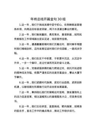 年终总结开篇金句30组.docx