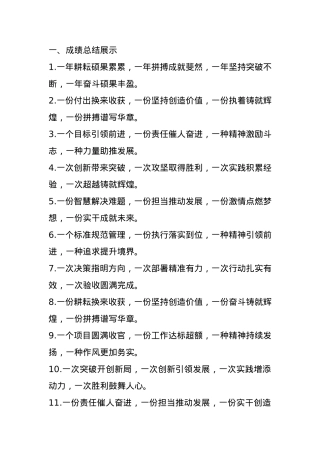 年终总结一字型排比金句40例.docx