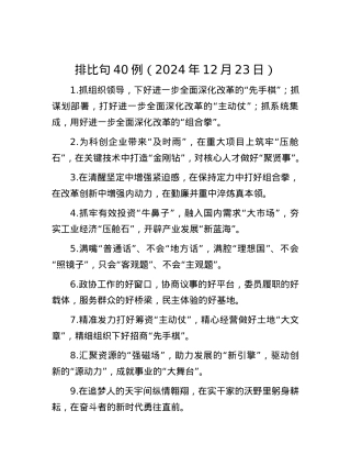 排比句40例（2024年12月23日）.docx