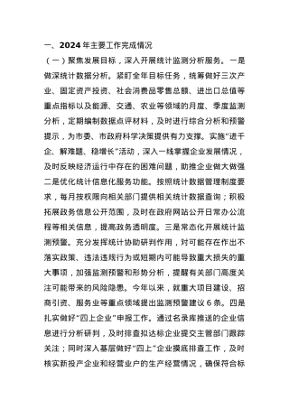 市统计局2024工作情况总结及2025年工作计划.docx