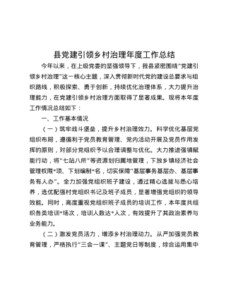 县X建引领乡村治理年度工作总结.docx