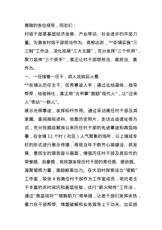 在2024年全市村级干部管理使用推进会上的汇报发言.docx