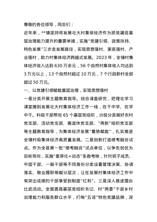 在全县2024年第四季度发展壮大村集体经济工作推进会上的汇报发言.docx