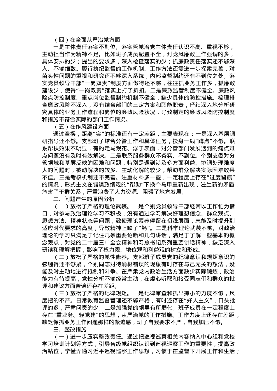 党支部巡视巡察工作民主生活会对照检查材料.docx_第2页