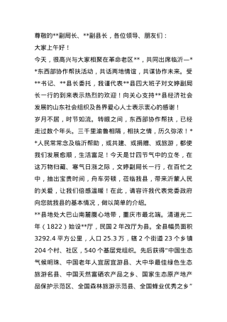 副县长在东西部协作帮扶活动暨捐赠仪式上的致辞.docx