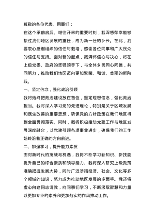 当选乡长任职表态发言.docx
