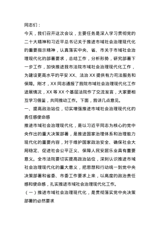 在2024年市法院市域社会治理现代化工作推进会上的讲话.docx