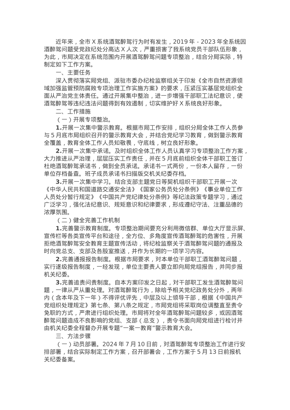 某局酒驾醉驾问题专项整治工作方案.docx_第1页