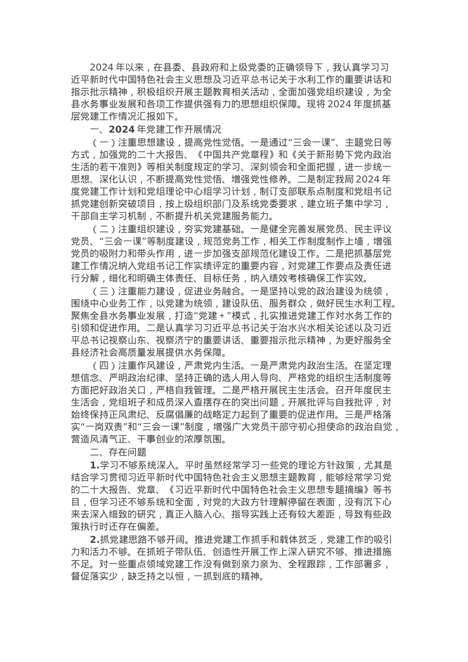 2024年度抓基层党建工作述职报告.docx_第1页