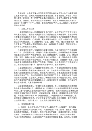 全县安全生产工作情况总结汇报.docx