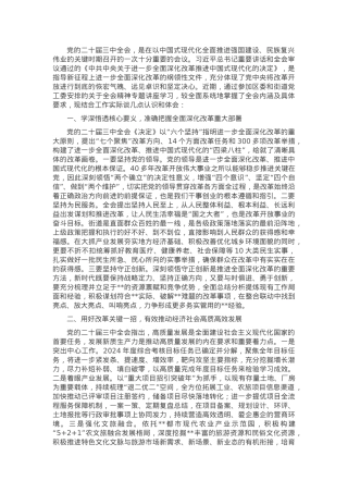 学习二十届三中全会精神专题交流发言提纲.docx