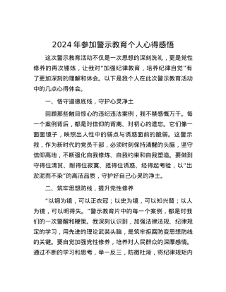 2024年参加警示教育个人心得感悟.docx