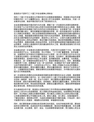 县政府办干部学习二十届三中全会精神心得体会.docx