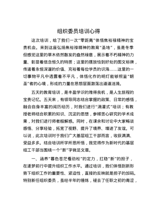 组织委员培训心得.docx