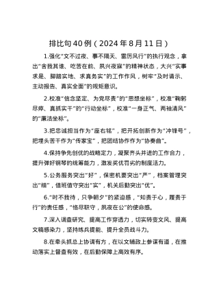 排比句40例（2024年8月11日）.docx